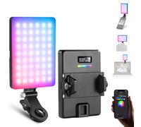 NEEWER VL67C RGB Luz Selfie con App Control, 94 LED CRI97 2000mAh Recargable, Cold Shoe Mount como Panel de Iluminación, Clip Portátil Delantero y Trasero Móvil para TikTok, Foco de Videoconferencia