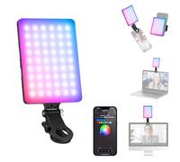 NEEWER VL67C RGB Luz Selfie con App Control, 94 LED CRI97 2000mAh Recargable, Cold Shoe Mount como Panel de Iluminación, Clip Portátil Delantero y Trasero Móvil para TikTok, Foco de Videoconferencia