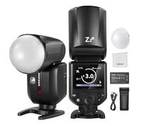 NEEWER Z2-N 2.4G TTL Flash Speedlite Cabeza Redonda Compatible con Nikon, 600 Flashes a Máx Potencia, 3000mAh, 76W 1/8000s HSS, 2 Lámparas Modelado, Difusor Luz, TTL/M Toggle Key para 2.4G Sistema Q