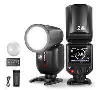 NEEWER Z2PRO-N 2.4G TTL Flash Speedlite Cabeza Redonda, Compatible con Nikon, Inalámbrico Compatible con Godox, 76Ws 1/8000s HSS, UI Mejorada, Interruptor TTL/M TCM, 3000mAh 600 Potencia Luz, Difusor