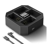 NEEWET 4 Canales Cargador NP-FZ100 Compatible con Sony A7 IV A9iii A1 A7R V A7Cii A6700 ZV-E1 FX3 FX30,45W PD,Cargador Batería de Carga Rápida NP-FZ100 con Pantalla Batería,60W USB C PD Cable,NW-Z4