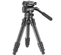 NEEWRE TP10 - Mini trípode de Escritorio de Fibra de Carbono para cámara, trípode de Viaje portátil de Mesa con Cabezal de Fluido de Video, Placa QR para cámara de acción TikTok DSLR, grabación de