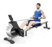 Neezee Máquina de Remo, Máquina de Remo Supersilenciosa con Resistencia Magnética de 16 Niveles, Pantalla LCD, Riel de Deslizamiento de Aluminio, Almacenamiento Vertical, Negro