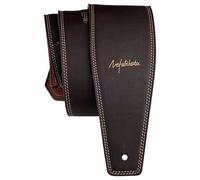 Nefelibata Correa de guitarra de 3.8 pulgadas de ancho, cuero de grano completo, longitud ajustable de 49 a 57 pulgadas con acolchado de espuma para bajo, guitarra eléctrica y acústica (café)