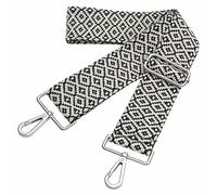 Nefelibata Correa de Hombro Ancha, Correa de Repuesto Ajustable de 2 Pulgadas, Bolsa Cruzada de Lona multipatrón, Cinturones para Bolso Unisex, Bolsas Cruzadas, Bolsas de Hombro, Bordado Negro