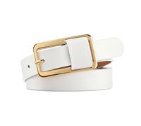 NEFLUM Cinturón de cuero para mujer, cintura ancha de 2,3cm, cinturón informal para pantalones vaqueros, cinturón de vestir para accesorios de ropa, Blanco, 85cm