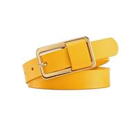 NEFLUM Cinturón de cuero para mujer, cintura ancha de 2,3cm, cinturón informal para pantalones vaqueros, cinturón de vestir para accesorios de ropa, Amarillo, 105cm