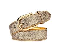 NEFLUM Cinturón de cuero para mujer, cinturón dorado/plateado, ancho 2,9cm, cinturón decorativo informal para vaqueros para mujer, Oro, 105cm