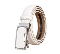 NEFLUM Cinturón de cuero para mujer de 2,3cm, cinturón con hebilla automática ajustable informal, cinturón decorativo informal para mujer, Blanco, 110cm