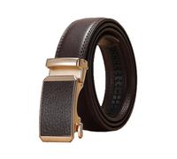 NEFLUM Cinturón de cuero para mujer/hombre, cinturones con hebilla automática ajustables informales, cinturón decorativo colorido de 3,0cm de ancho, Café, 125x3cm