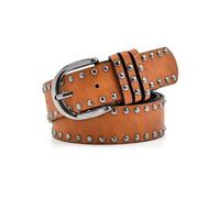 NEFLUM Cinturón de cuero vintage para mujer, remaches de 4cm de ancho, cinturones decorativos para vaqueros informales, accesorios de ropa para mujer, 110cm