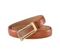 NEFLUM Cinturones de cuero para mujer, cinturón con hebilla automática, 2,4cm de ancho, cinturón decorativo informal para vaqueros de mujer, Marrón claro, 100cm