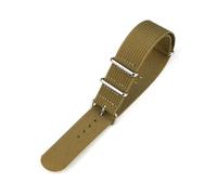 NEFLUM Correa de reloj de nailon, 18mm, 19mm, 20mm, 22mm, banda de reloj de tela, pulseras de repuesto de reloj elástico,Caqui,18mm