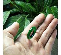 NEFSO Anillo de Jade Jade Birmano Natural Joyería de Anillo Verde Oscuro Joyería Fina Hombres y Mujeres Amuletos de la Suerte Joyería de Anillo Verde (Color de la Gema: diámetro Interior 23 mm) ()