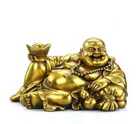 NEFSO Estatuilla de Buda de cobre puro, escultura budista Maitreya, estatuilla zen, decoración budista, budismo, decoración del hogar, oficina, muebles Feng Shui, manualidades, A (B)