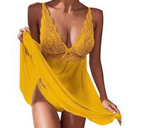 Negligee Damen Sexy Große Größe: Curvy Sommer Unterwäsche Erotisch Ouvert Corsage Spitze Reizwäsche Outfit Nachtkleid Kurz Body Cosplay Mollig Hot Dessous-Sets Unterkleid/1