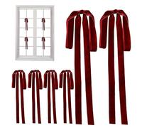 Negocio de vacaciones - 60x40 cm, accesorio de envoltura de regalo rojo festivo, adorno de árbol de Navidad grande, lazo de tela de temporada para uso en interiores en exteriores | Decoraz