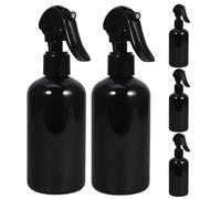 Negra Botella Pulverizadora Uso Mano 250ml 5 Piezas, de Plástico | Boquilla Ancha y Cuerpo Redondo, Formato Compacto de 8,8 Oz, para Estaciones de Maquillaje y Limpieza
