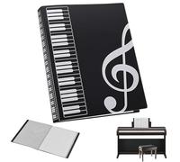 Negra Carpetas para Partituras 40 Bolsillos/80 Páginas, Carpeta de Música A4, Carpeta de Almacenamiento de Partituras, Documento de Nota Musical para una Partitura Musical, Pinturas, Fotos