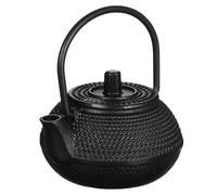Negra Tetera Pequeña de Hierro Fundido, Retro Mini Pieza Decorativa | Tapa y Asa de Hierro, Forma Equilibrada, Boquilla Curva Corta, para Estante y Mesa