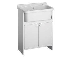 Negrari 5001PKC - Lavadero ahorra espacio, blanco, 55 x 35 x 78 cm