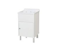 Negrari 5003PKCAM - Mini lavadero de Resina de PVC para Exterior/Interior, con Mueble de Almacenamiento, 42 x 34 x 80 cm, Blanco, pequeño