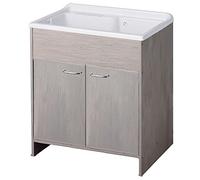Negrari 9010KRAM Lavabo de Resina Color Roble, indicado para Exterior e Interior de 80 x 50 cm y 85 cm de Altura, Plástico Cloruro de polivinilo, 80x50 cm
