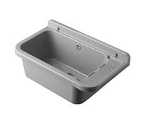 Negrari AM2051BG - Lavabo de pared de resina, resistente a los ácidos, ideal para lugares húmedos, exterior, 60 x 34 x 21 cm, gris cemento