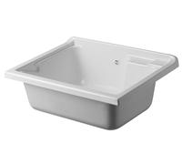 Negrari Bañera de apoyo termoformada para lavabo, resistente a la humedad, kit de desagüe incluido, interior y exterior, 75 x 60 x 30 cm, blanco