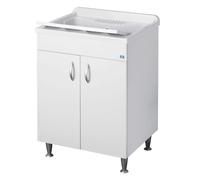 Negrari Eco Blanco Cuarto de Lavado 2 Puertas Madera Resina Interno Baño 60x50
