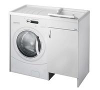 Negrari Eco Blanco Cuarto de Lavado Bañera Dx Tina SX Ennobled 109x60 H92 CM