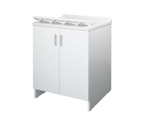 Negrari, Lavadero de melamina, Kit de Montaje, bañera Resistente a los ácidos, Kit de desagüe Incluido, Interior y Exterior, 60 x 50 x 85 cm, Blanco