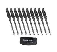 (Negro) 10 cadenas genéricas para neumáticos, cadenas para nieve, goma para romper el hielo, tracción