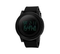 (Negro) 1142 Reloj digital multifuncional de gel de sílice para hombre, deportivo, noctilucente, resistente