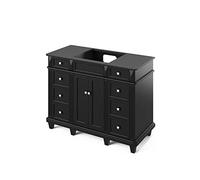 Negro 122 cm Clásico Individual Lavabo Baño Mezclador de Maquillaje Gabinete Especial 8 Cajones 2 Puertas Grifo de Base Independiente Contenedor Madera Maciza 55 cm D x 122 cm Ancho x 89 cm Alto del