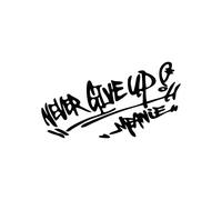 (Negro-15 cm) Pegatinas para coche con letras creativas para motocicletas "Nunca te rindas" Pegatinas