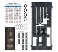 Negro 15 x 7,2 x 5 cm guitarra guitarra guitarra herramienta de aprendizaje principiantes enseñanza de ayudas fácil de usar Folk Guitars Chord - Herramienta de ejercicios con diagrama para amigos