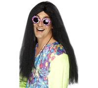 Negro 1960's Groovy Hippy Peluca Adulto Hombre Smiffys Disfraz Hippie Accesorio