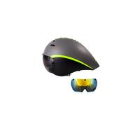 (Negro 2 Lentes B) Casco de Ciclismo Aero Goggles Cascos de Bicicleta de Carretera de Triatlón de Contrarreloj