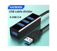 (Negro 30 cm) HUB USB 3.0 4 puertos USB 3.0 Adaptador divisor múltiple OTG compatible con Lenovo Macbook