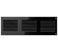 Negro 300x100 mm Rejilla de Ventilacion con Mosquitera, Metalica