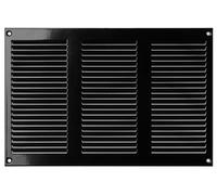 Negro 300x200 mm Rejilla de Ventilacion con Mosquitera, Metalica