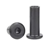 Negro 304 Acero inoxidable M2 M3 M4 M5 M6 cabeza hexagonal plana muebles remache conector insertar manga tuerca ciega(M2x8mm-20pcs)