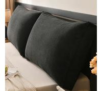 Negro,31.5inch/80cm,Cojín De Cabecera Segmentado Respaldo De Apoyo Grande Almohada De Cabecera Sofá Cama Doble Almohada para Dormitorio Refuerzo De Algodón Completo