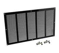 Negro 500x300 mm Rejilla de Ventilacion con Mosquitera, Metalica