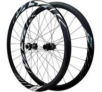 Negro,700C Bicicleta De Carretera Ruedas Delantera Y Trasera Par De Ruedas De Desmontaje Rápido Llantas De Doble Capa Frenos De Disco 100/135 Mm Buje 24H para 8-12 Velocidades
