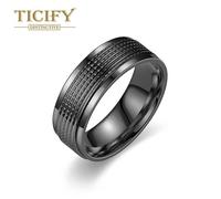 (Negro -9) Nuevo producto, anillo de acero de titanio para hombre, moda, temperamento, estilo empresarial,