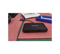 (Negro) Adaptador de pantalla WAVLINK USB 3.0/USB C a DisplayPort/HDMI, concentrador de monitor dual