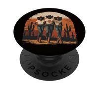 Negro Africano Americano Vaquera Western Country Texas Rodeo PopSockets PopGrip Adhesivo