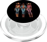 Negro Africano Americano Vaquera Western Country Texas Rodeo PopSockets PopGrip para MagSafe